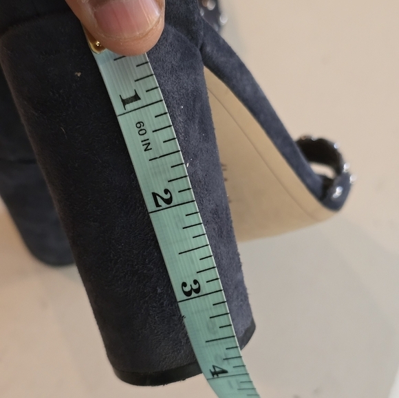 Anthropolo Sam Edelman Strap Heel Women Yaria Blue Leather Studded Ankle… - Picture 9 of 16